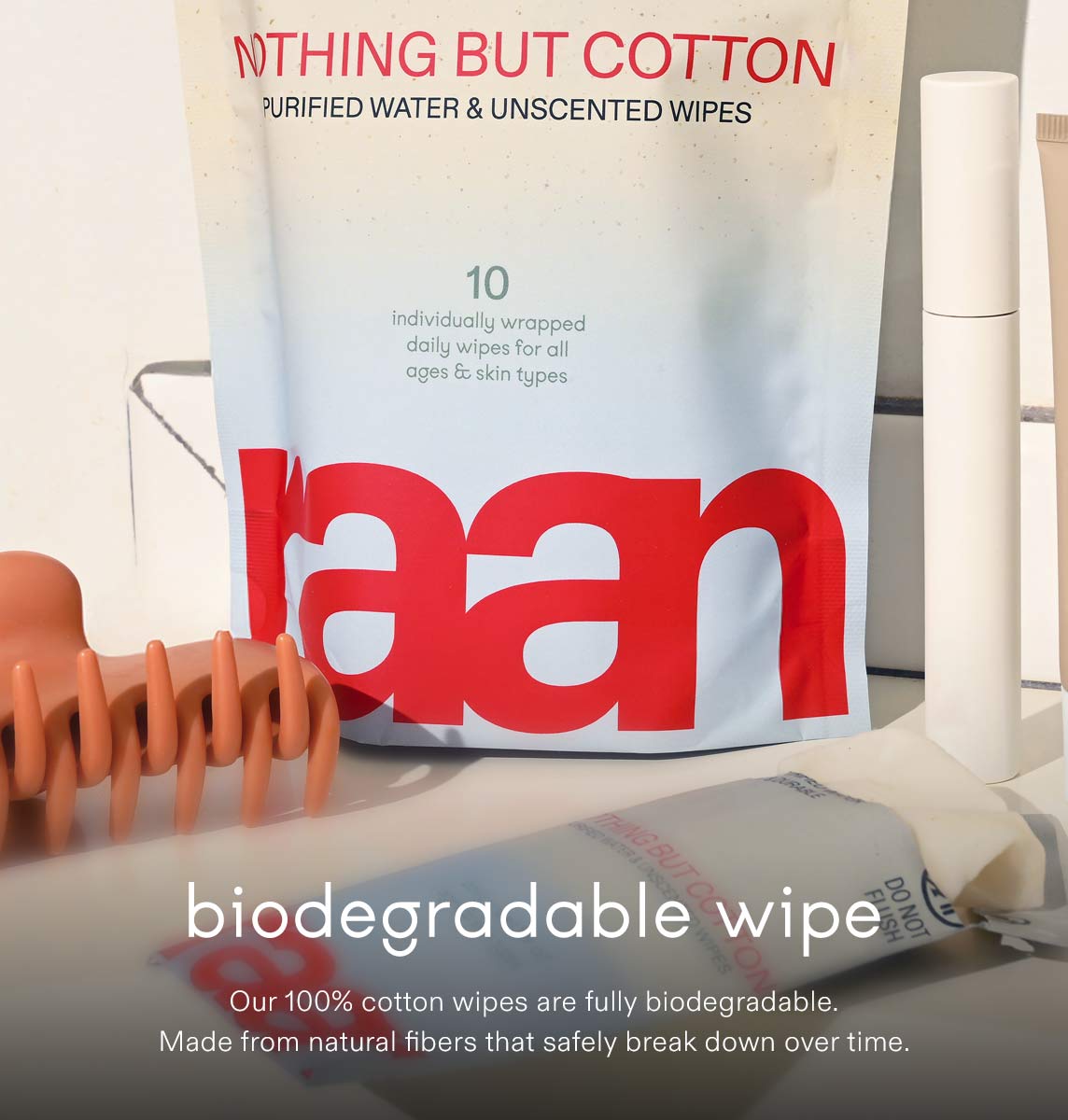 100% Cotton Face and Body Cleansing Wipes