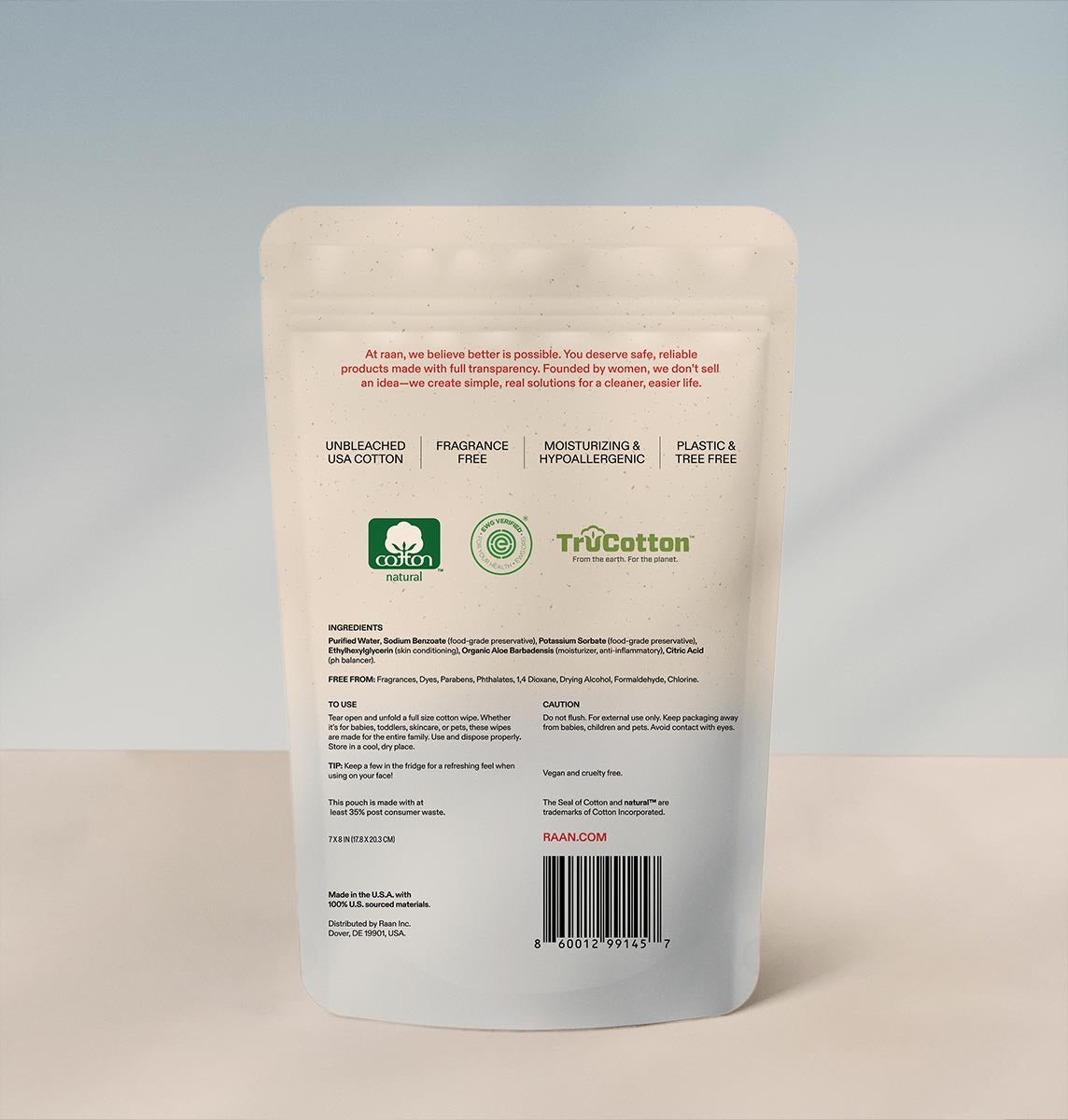 100% Cotton Face and Body Cleansing Wipes