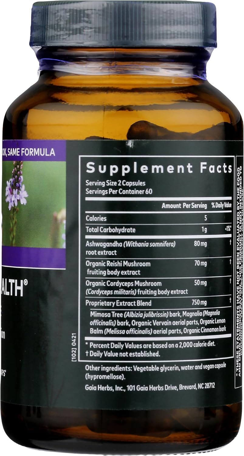 Gaia Herbs Adrenal Health Nightly Restore 120 Vegan Liquid Phyto-Capsules