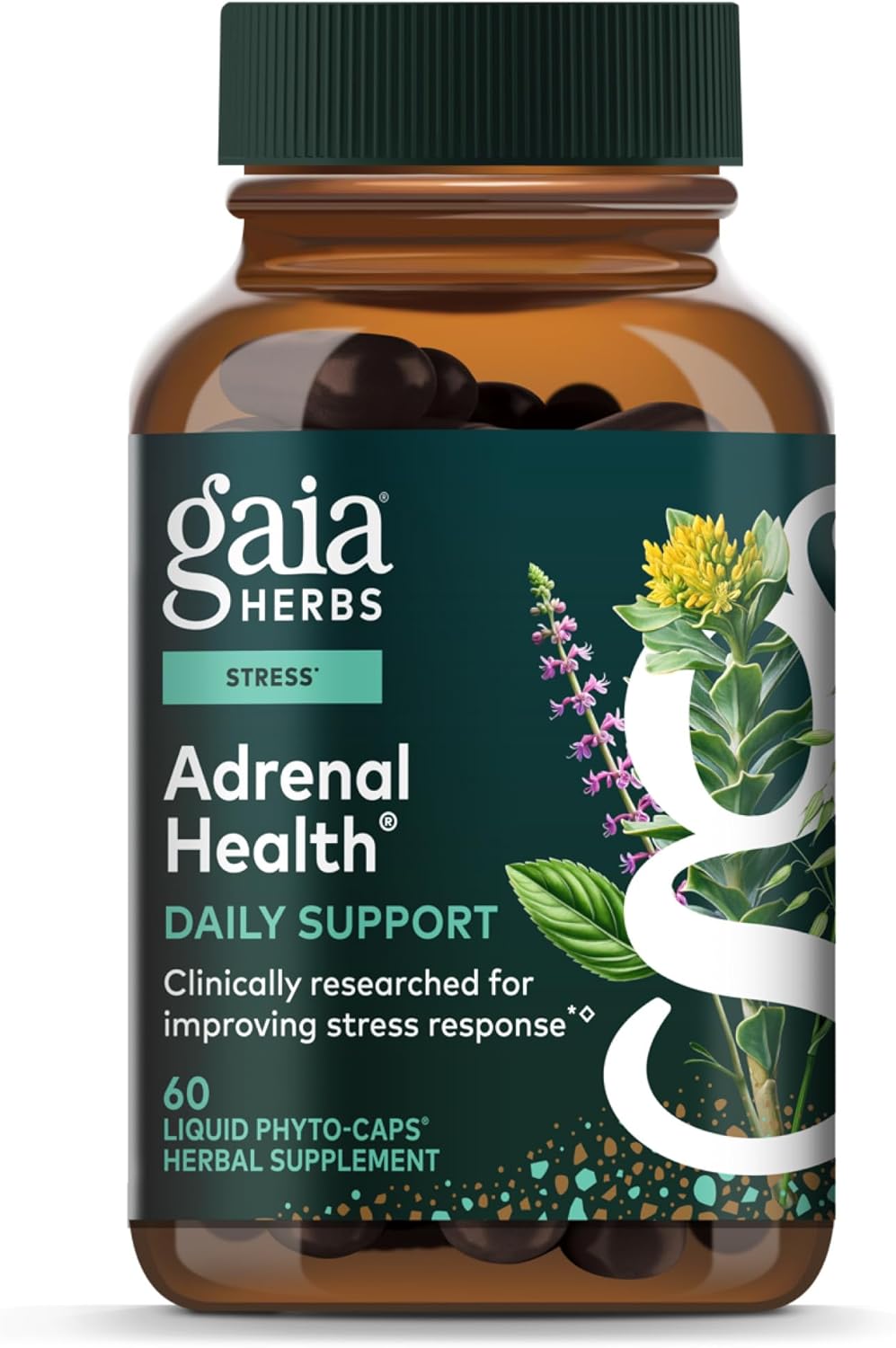 Gaia Herbs Adrenal Health 60 Vegan Liquid Phyto-Capsules