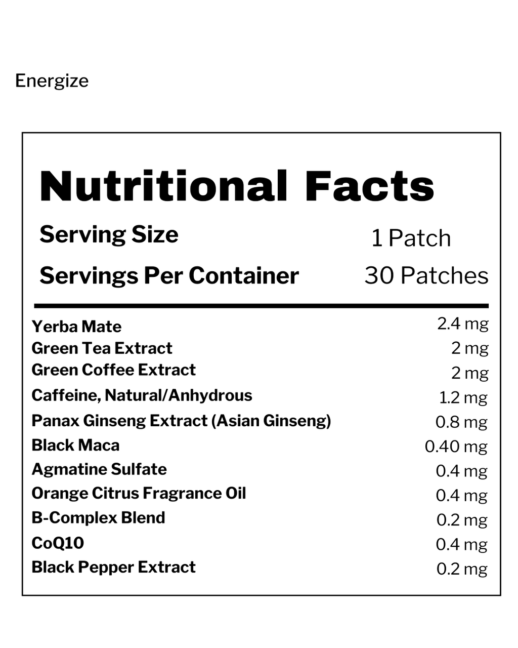Energize- Vitamin Patch Club