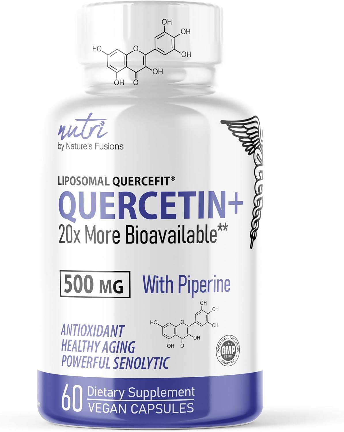 Nature's Fusions Nutri Quercetin With Piperine 500 mg 60 Vegan Capsules