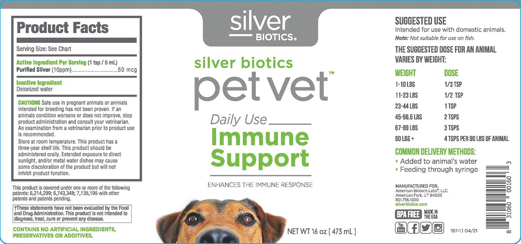Silver Biotics Pet Vet Immune Support