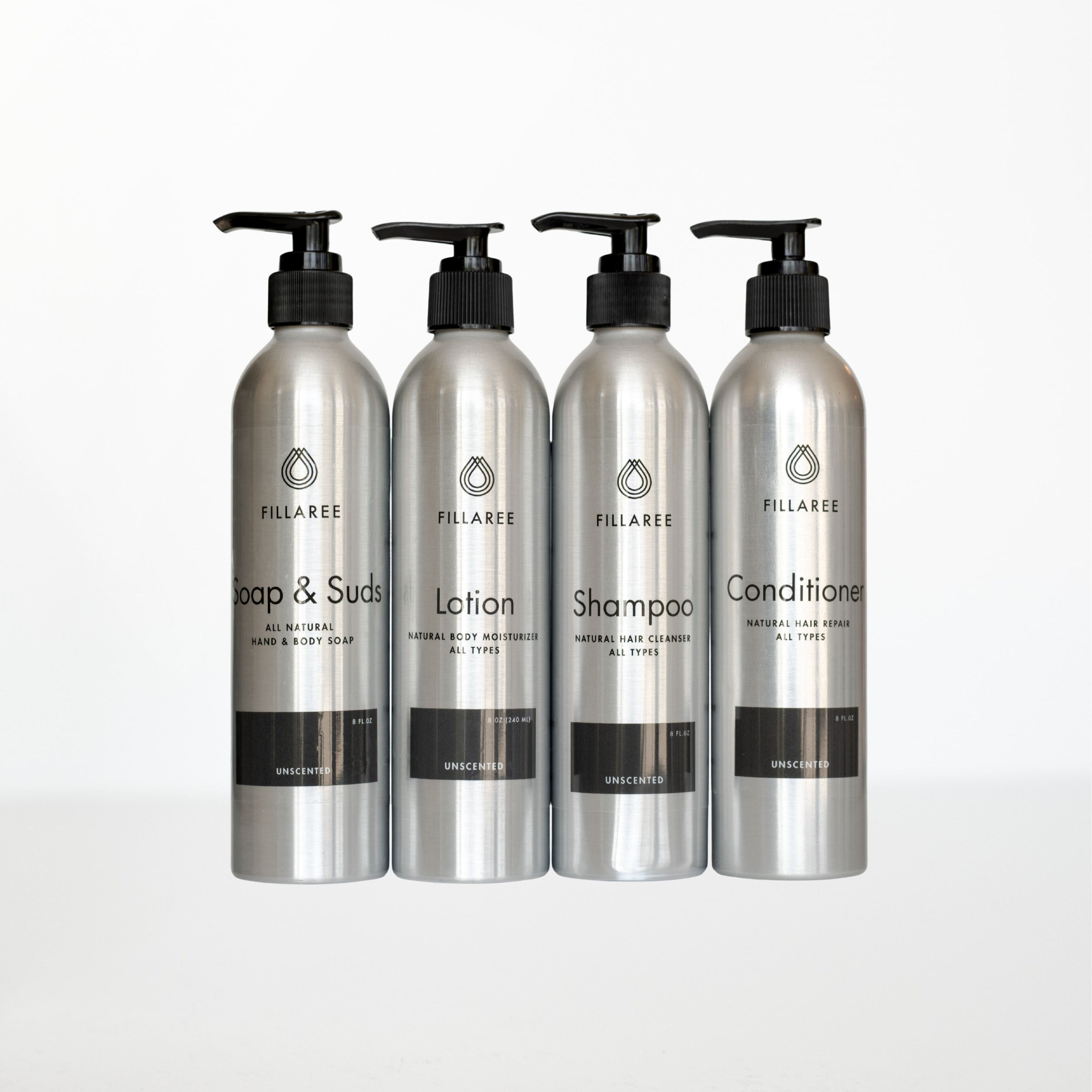 The Fillaree Four Bundle: Shampoo, Conditioner, Soap & Suds, Body Lotion