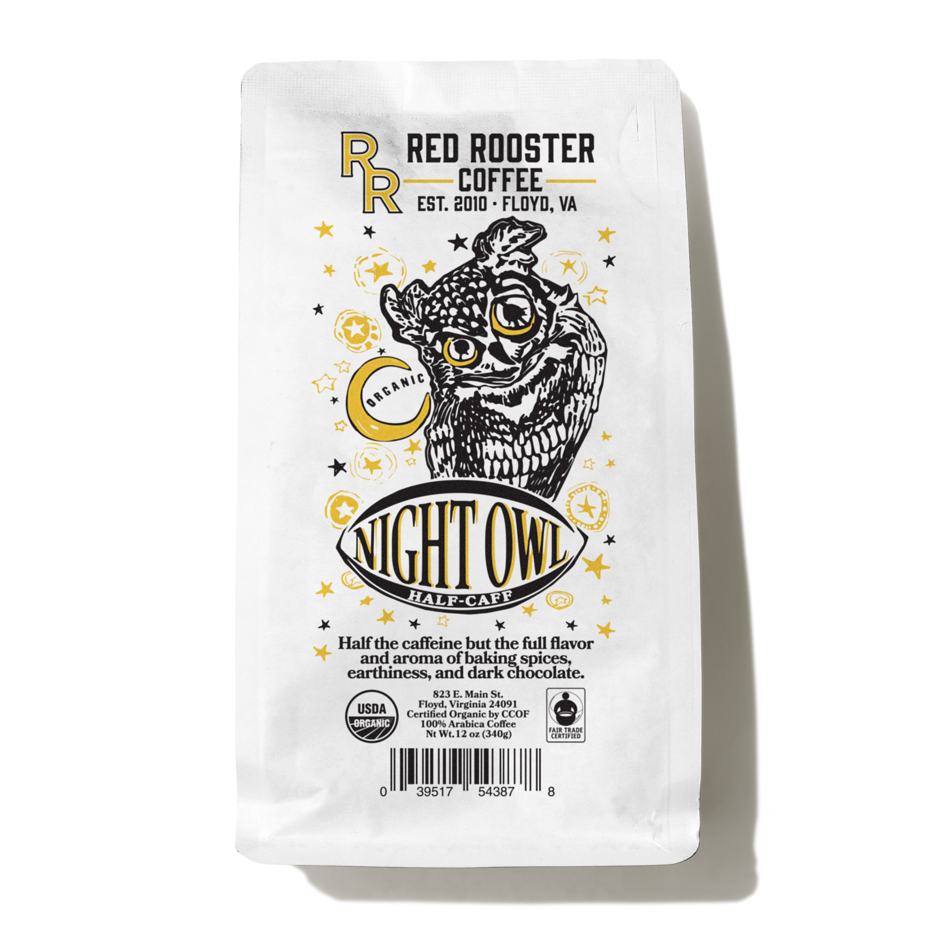 Red Rooster Organic Night Owl Half-Caff Coffee