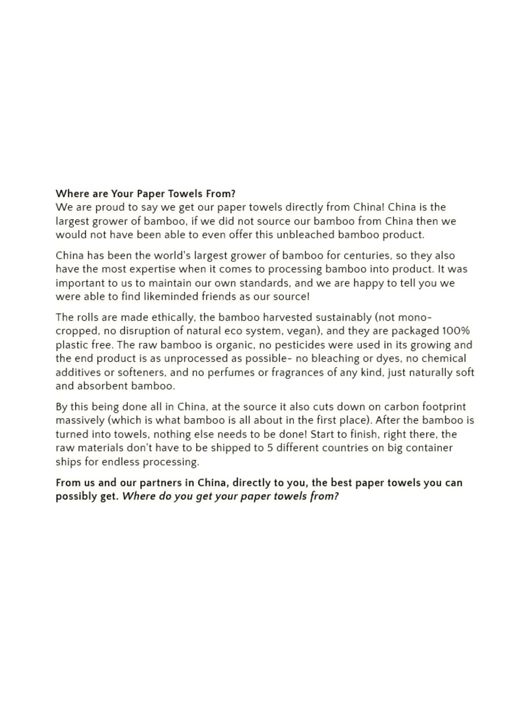 Panda Eco Paper | Bamboo Paper Towels