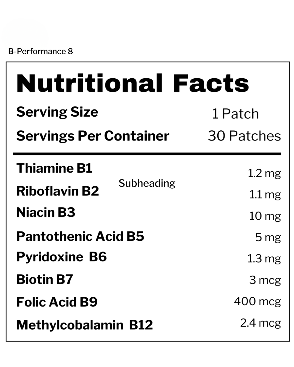 B-Performance 8- Vitamin Patch Club