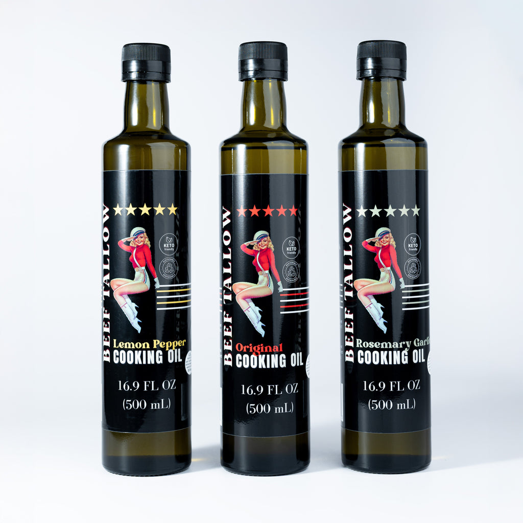 Premium Grass-Fed Beef Tallow Cooking Oil | Choose Your Flavor