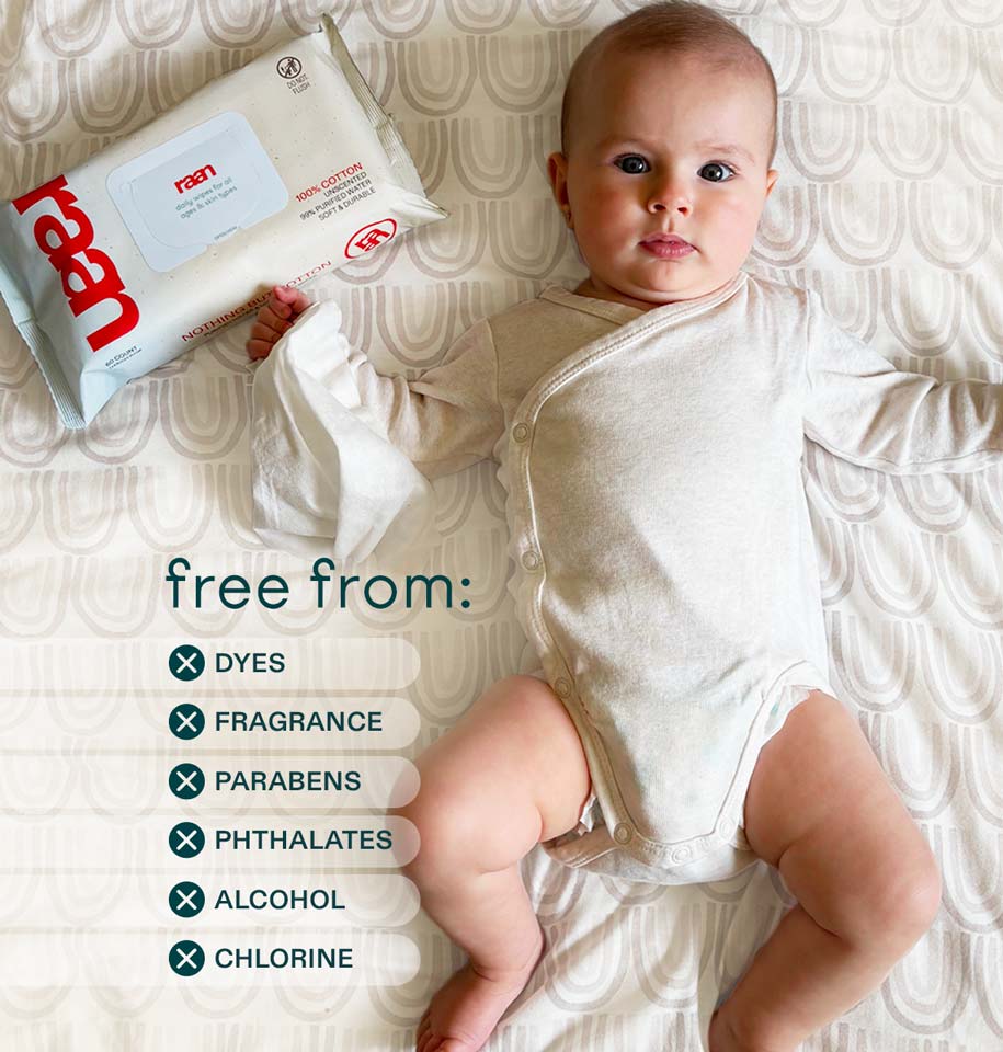 Unbleached 100% Cotton Baby Wipes