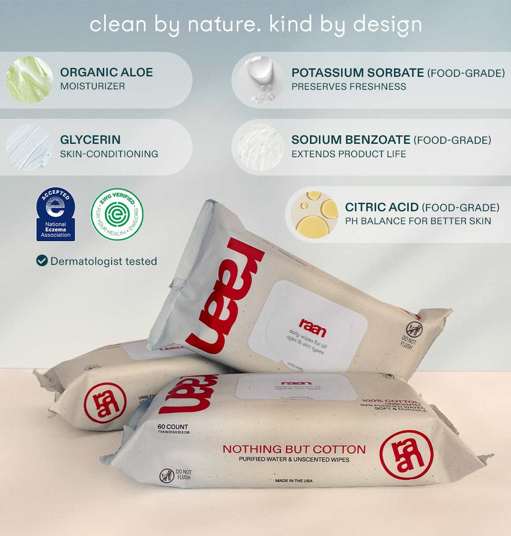 Unbleached 100% Cotton Baby Wipes