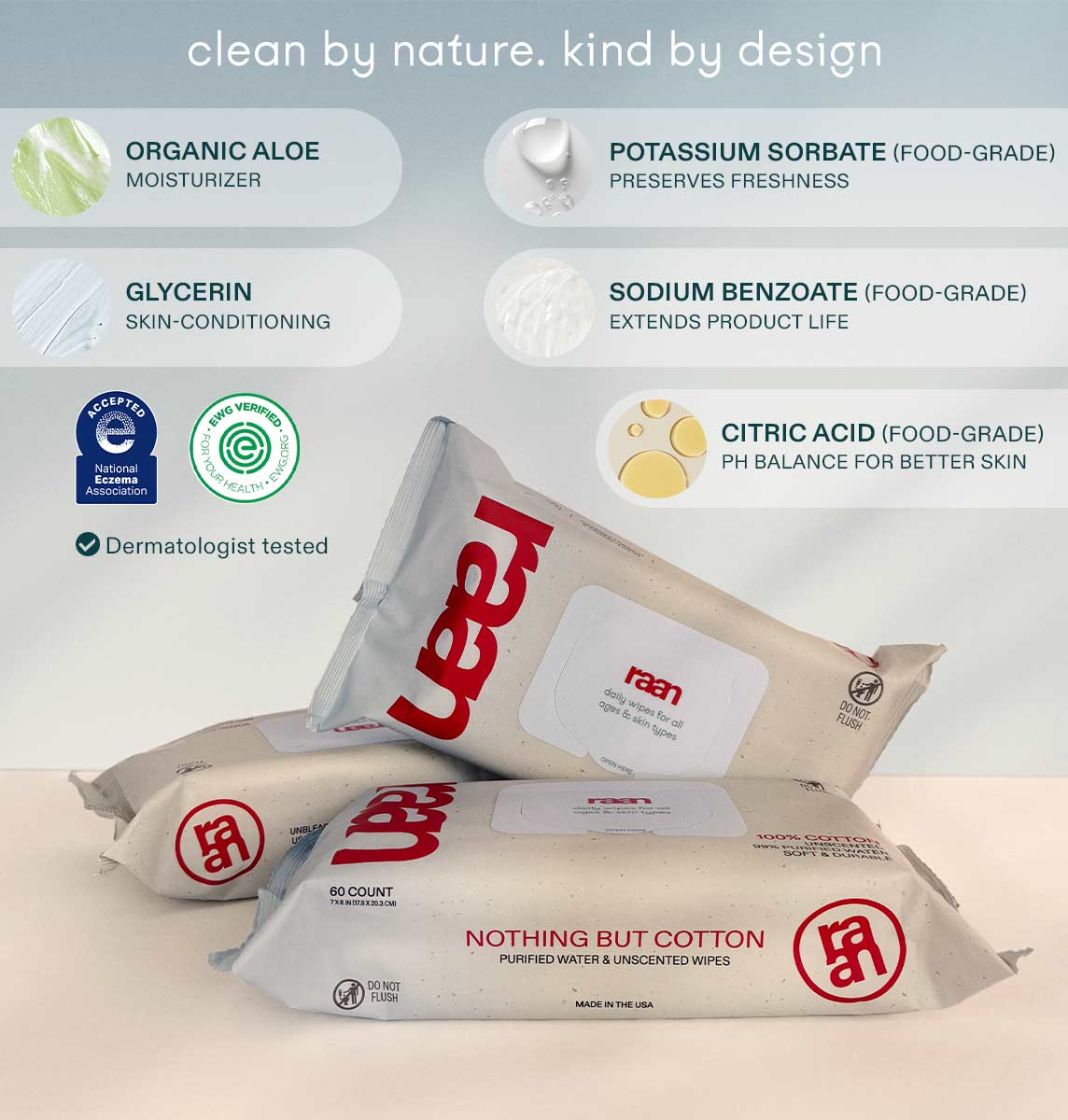 Unbleached 100% Cotton Baby Wipes